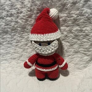 Handmade Crocheted Santa Doll - Red & White Holiday Plush